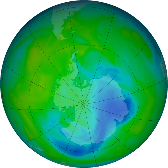 Antarctic ozone map for 30 November 1997
